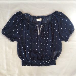 Abercrombie & Fitch Sheer Top. Navy Blue.